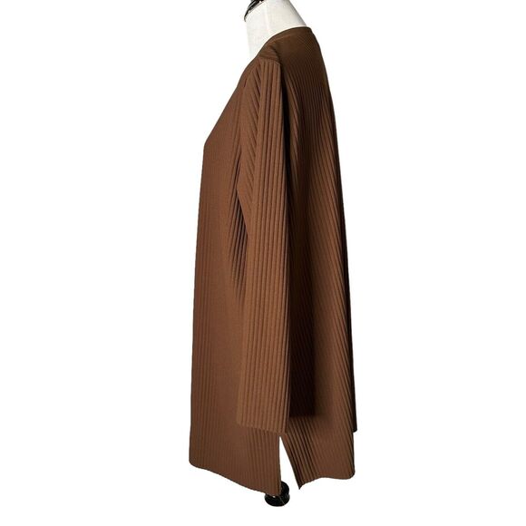 Marc New York Andrew Marc Open Front Kimono Duster Pleated Brown Women Size XL - Picture 2 of 13
